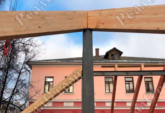 Монтаж кровли Южный флигель усадьбы Холщевниковых Устройство кровли Флигель Южный усадьбы Холщевниковых фото 10